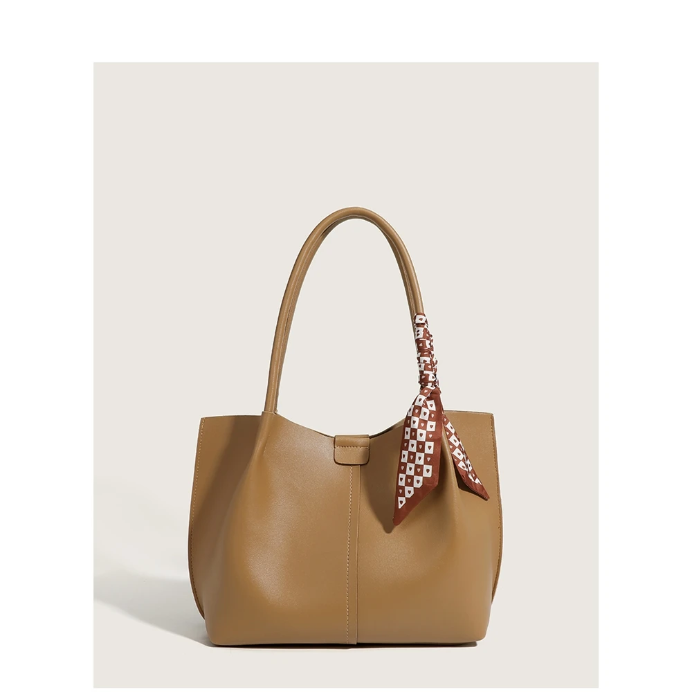 QY1117 2024 Custom pu ladies handbag set large capacity leather tote bag for women with scarf