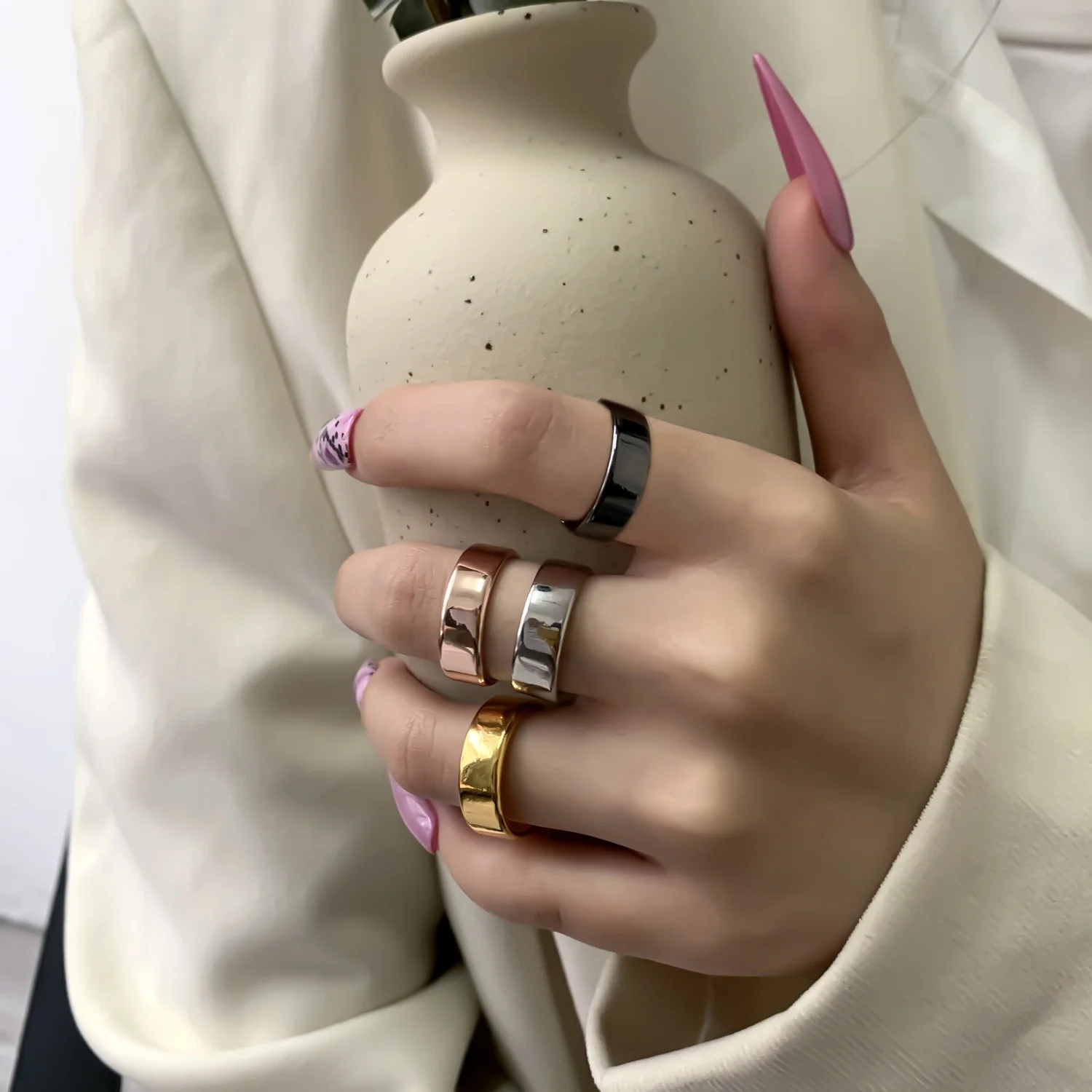 Rinhoo Hot Selling Magnetic Health Open Rings Health Care Finger Magnet Ring For Men And Women