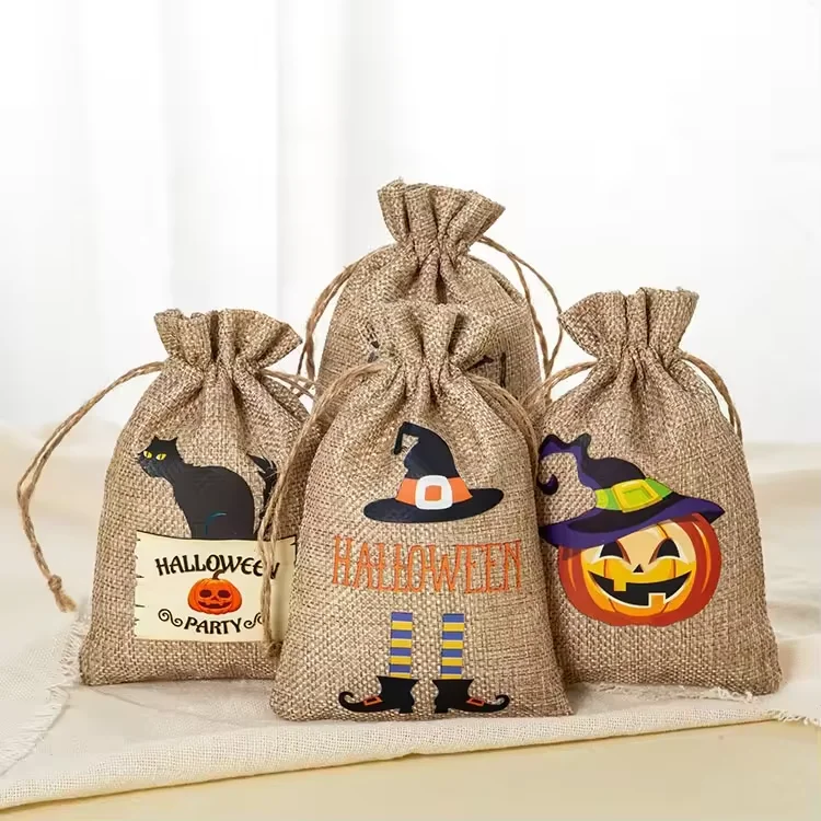 Reusable Customize Print Logo Jewelry Soap Jute Drawstring Bag Hemp Burlap Linen Bracelet Pouch Small Jute Bag
