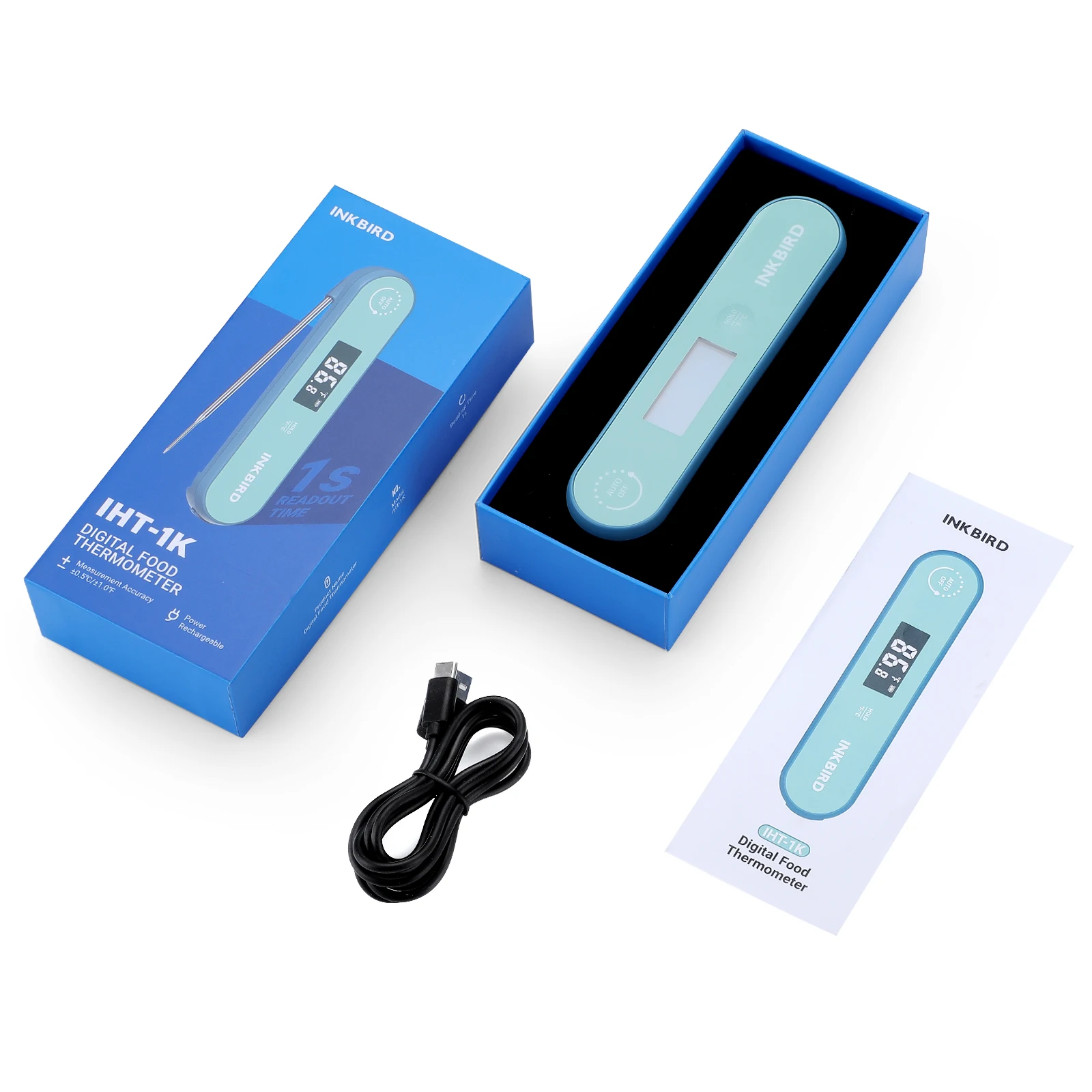 INKBIRD IHT-1K K type Sensor 1 Second Reading Meat Thermometer for Kitchen BBQ