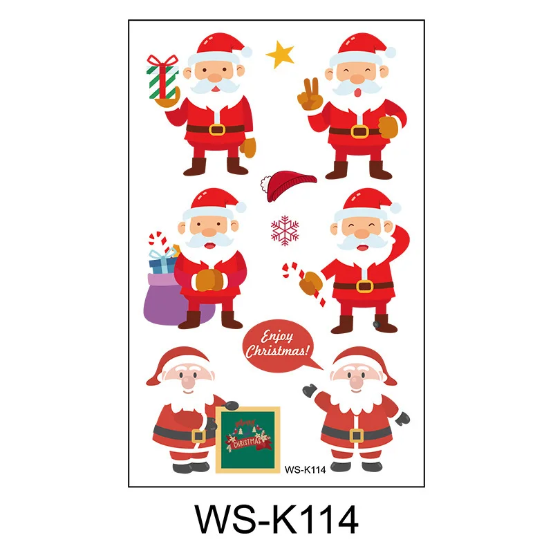 Christmas home decorations temporary tattoo custom kids tattoo sticker