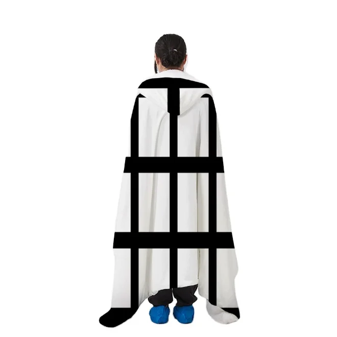 customized fleece cape with hat sublimation blank panels blanket thick double layer hooded blanket styling cloak