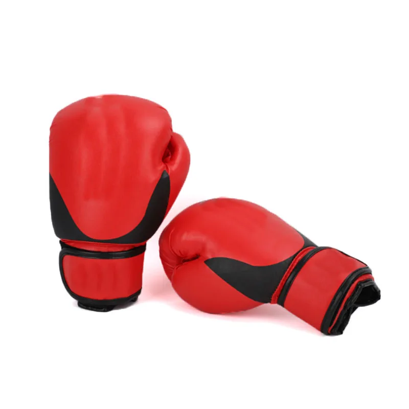 Durable custom logo PU EVA boxing training gloves red black for men or women