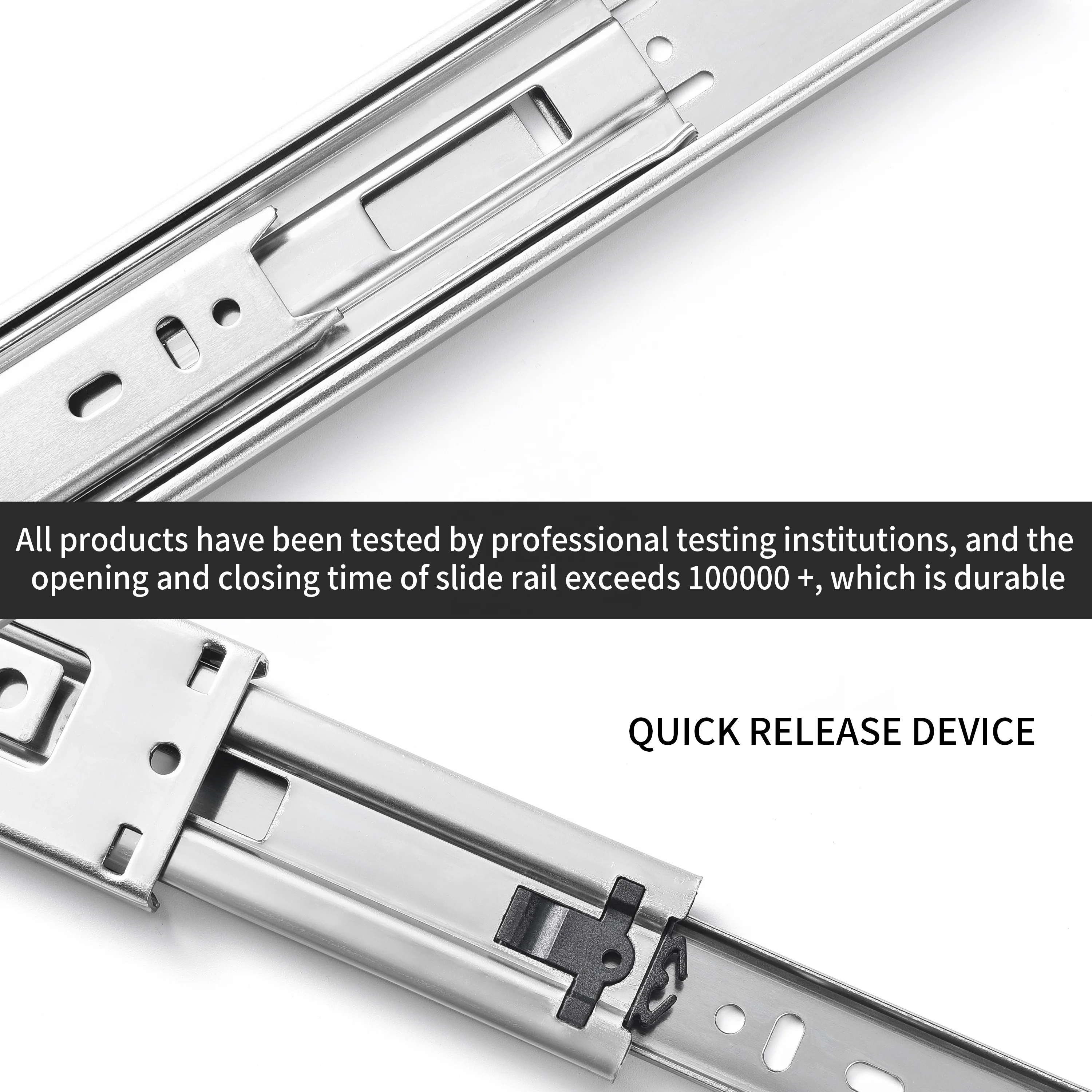 SNEIDA Wholesale Furniture Hardware Cabinet Accessories Drawer Rail Ball Bearing Telescopic Drawer Slide