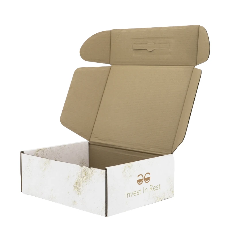 Medium Size 5.9x5.9x2 Inches White Mailer Shipping Boxes Hoodies Packing Gift Present Box for Clothes with Handle