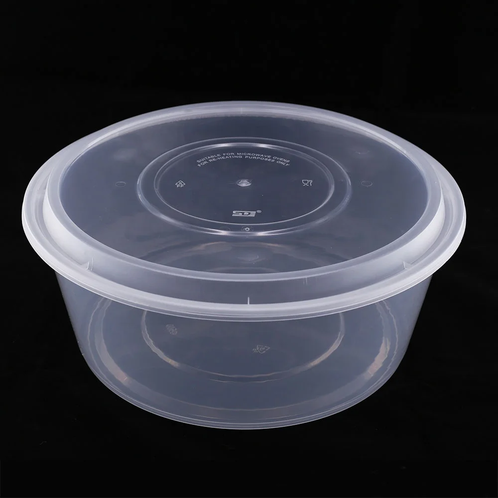 super large transparent round lunch box plastic disposable with lid plastic disposable lunch box for fast food fruit soup