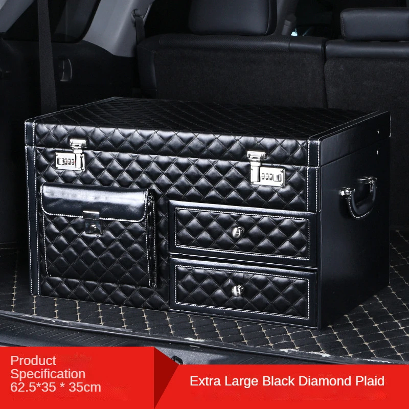 Amazon Hot Selling Car Trunk Storage Box Large Capacity Storage Bag Car Leather Storage Box