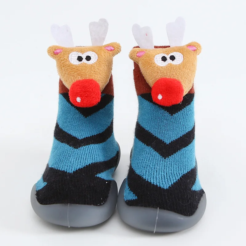 JX-I-1151 Custom design socks winter thickened Christmas socks shoes baby toddler shoes