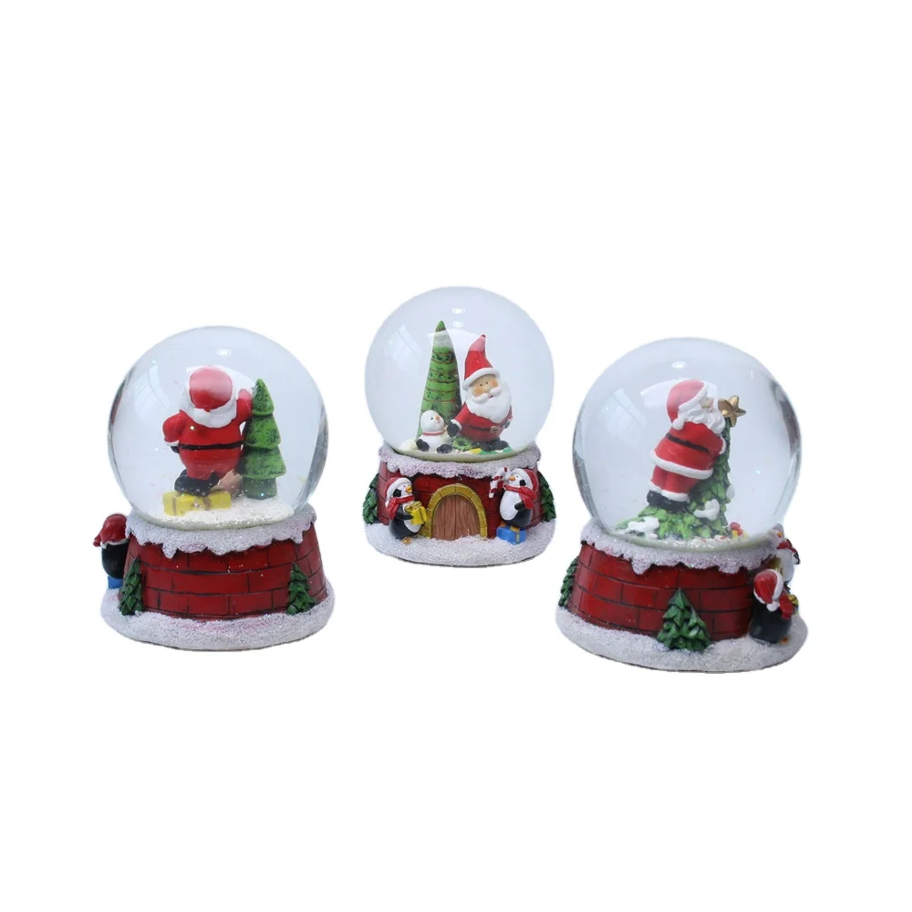 Custom 3D water globe resin glass snow ball factory for christmas souvenir child  gift holiday decoration