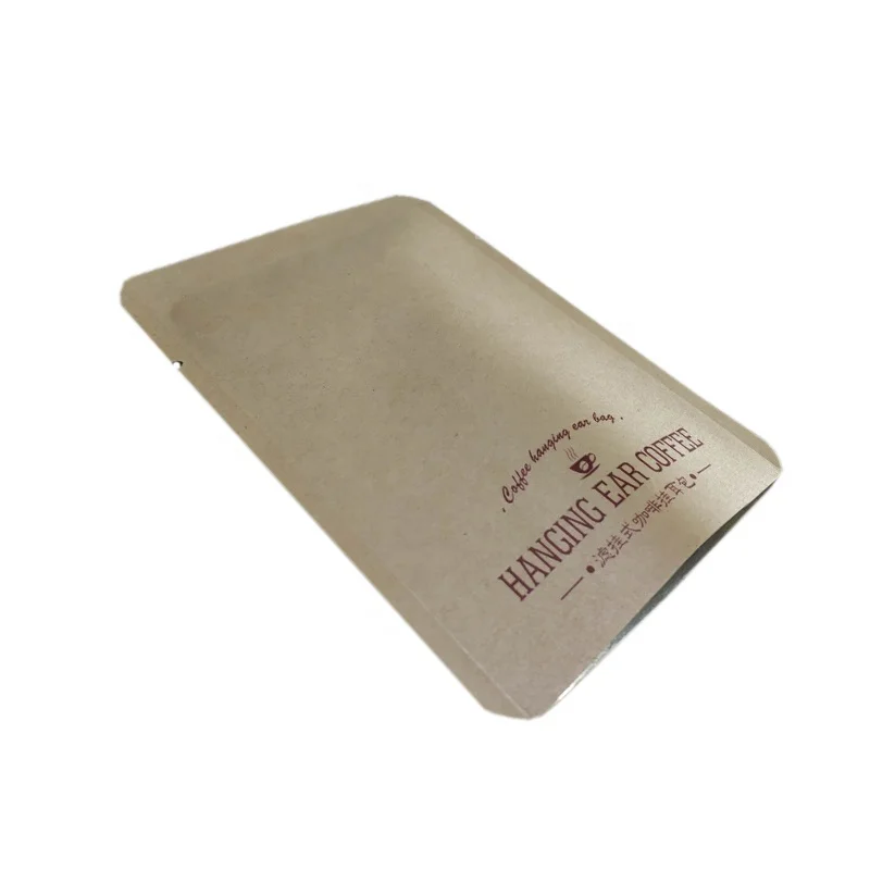 Matt printed three side seal brown small paper bag for tea/coffee