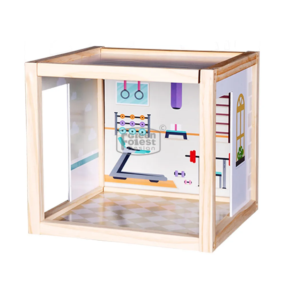 Горячая Распродажа дети играют в 2 слоя, деревянные сборные дома, игрушка