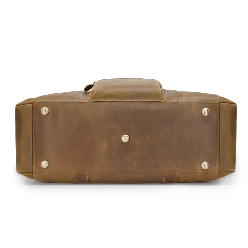 Tiding Brown 100% Genuine Leather Mens Weekender Duffle Bag Wholesale Brand Name Antique Men Leather Travel Bags