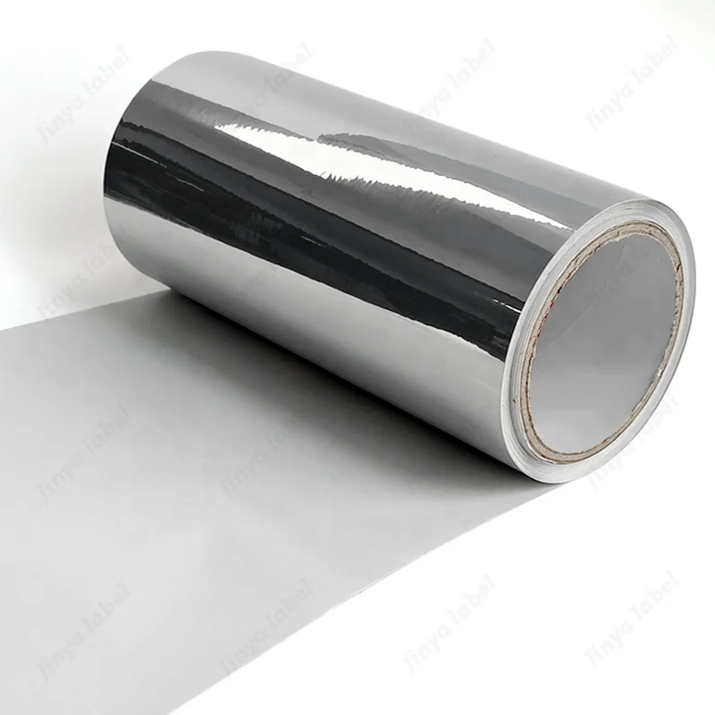 50 um  bright silver BOPP Water based Acrylic 60 gsm white glassine metallized polypropylene Jumbo roll materials