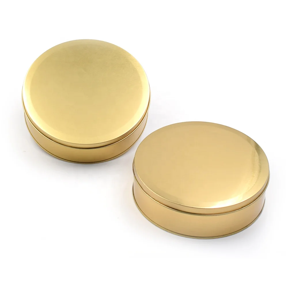 Large size small batch factory stock custom round tin box cookie chocolate storage food packaging box