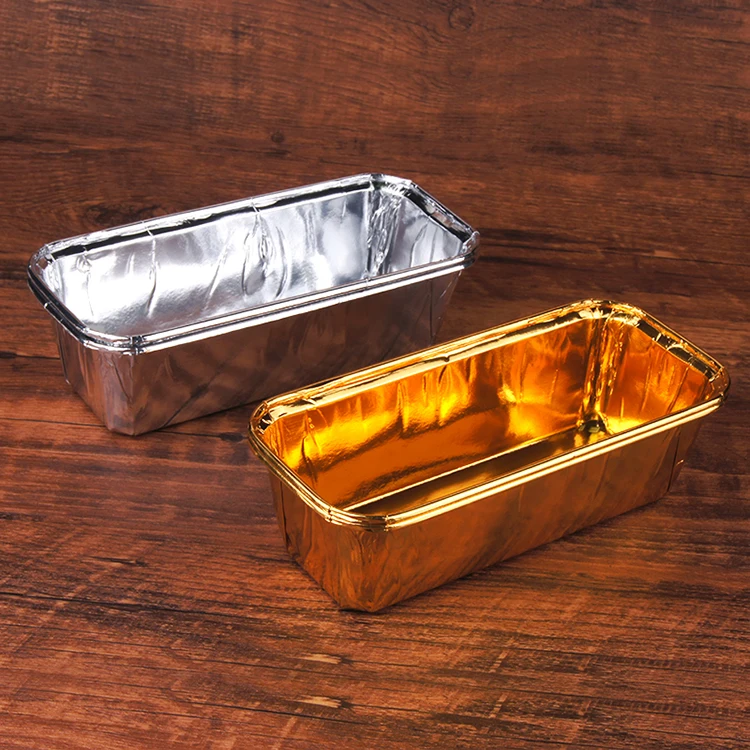 Non stick Rectangle Cups Baking Medium aluminium Bakery Bread Paper Coating loaf pan baking paper mold