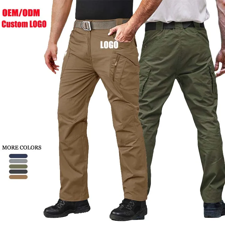 Летние брюки для пеших прогулок с боковым карманом мужские из хлопка 65 полиэстера 35 тактические тренировочные мужчин