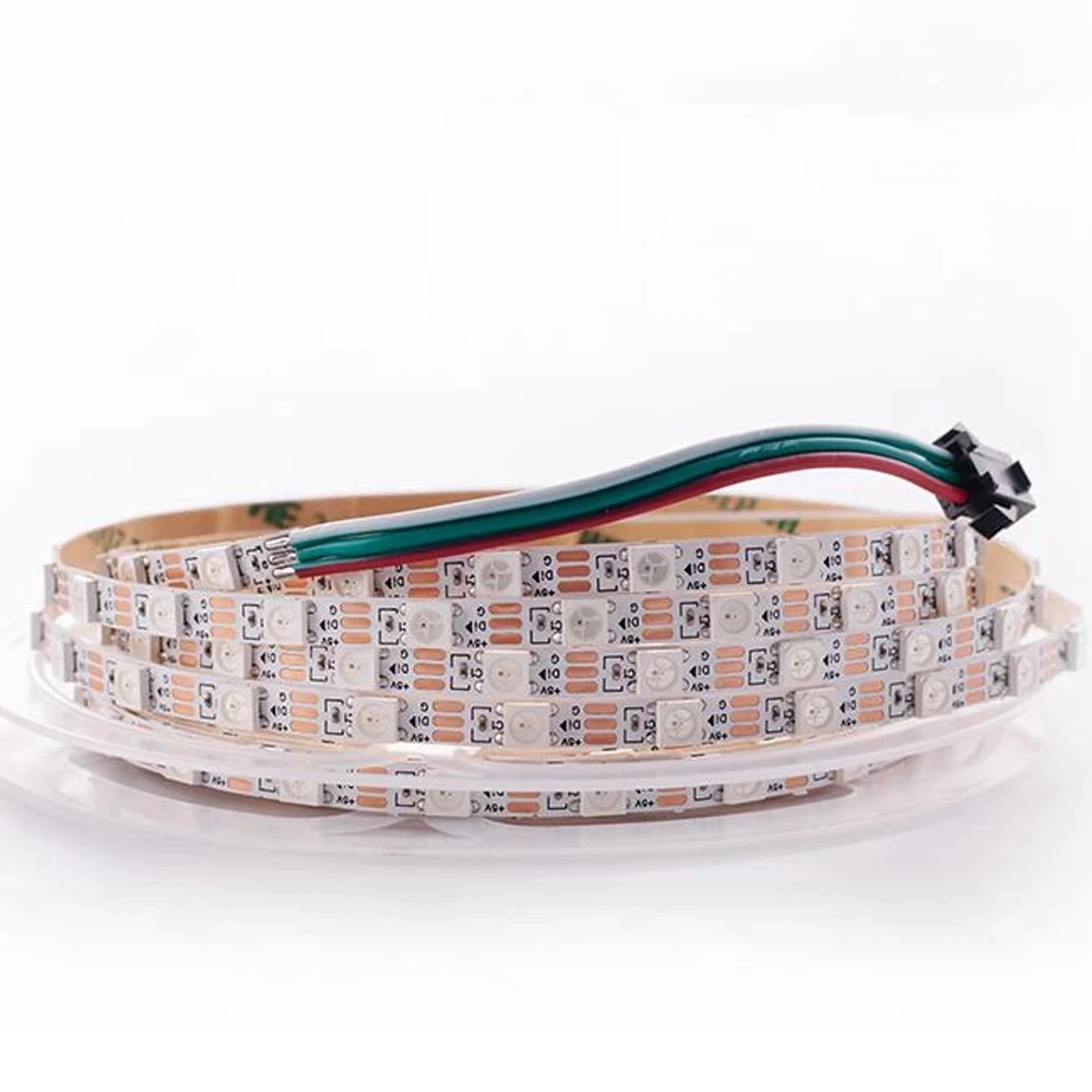 5v Music Sync Narrow 4mm Wide Addressable Slim Smd 3535 Rgb Ws2812b Smart Rgbic White Black  pcb Flex Led Strip Light