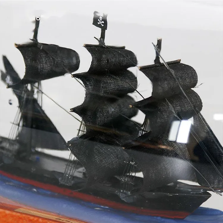 Black Pearl Ship Bottle Boat Vintage Home Office Accessories Decoration Glass Drifting Bottle Craft Glassware