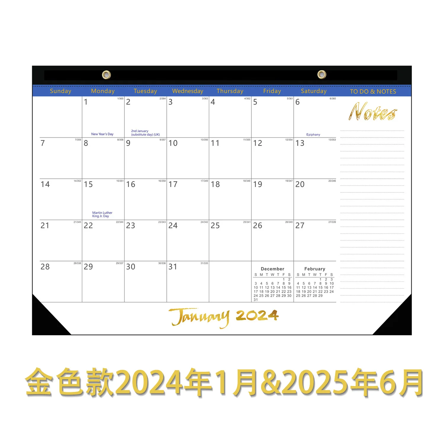 2024-2025 English wall calendar countdown desk calendar Simple creative desk organizer calendar customizable