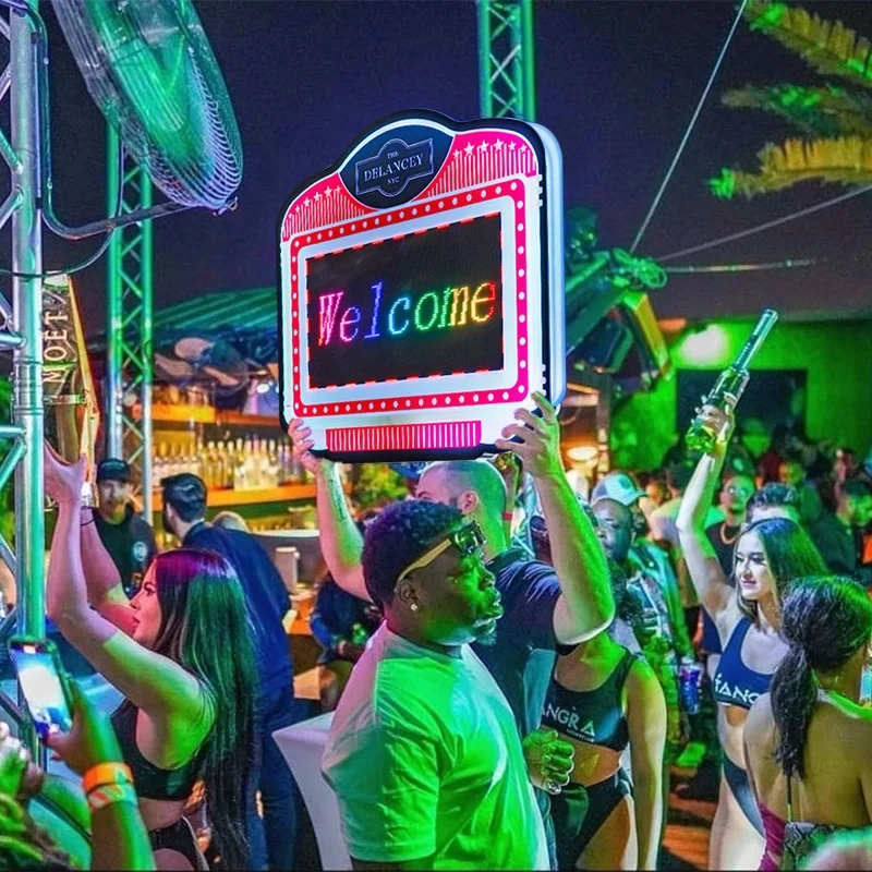Bar Nightclub custom VIP Bottle Presenter Service Sign Glorifier Happy Birthday Letter LED scrolling Message Display Board