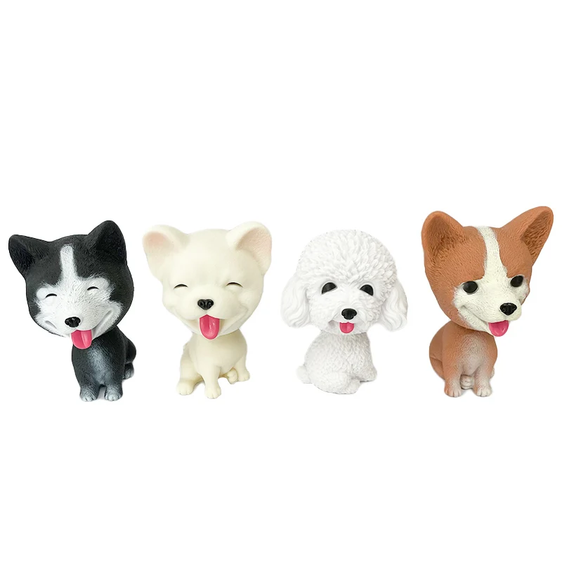 wholesale custom mini bear toys cute solid pvc wild animals, toys collection custom resin animal pug dog cow  action  figurines