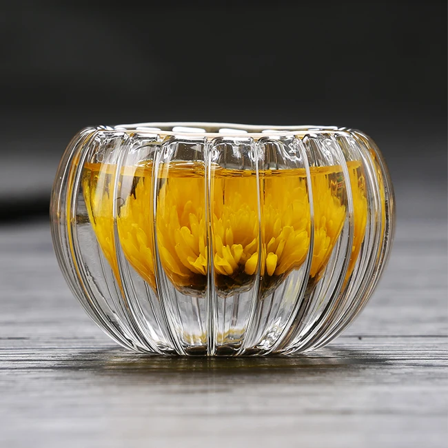 
Double wall hot sale small mini glass tea cup 