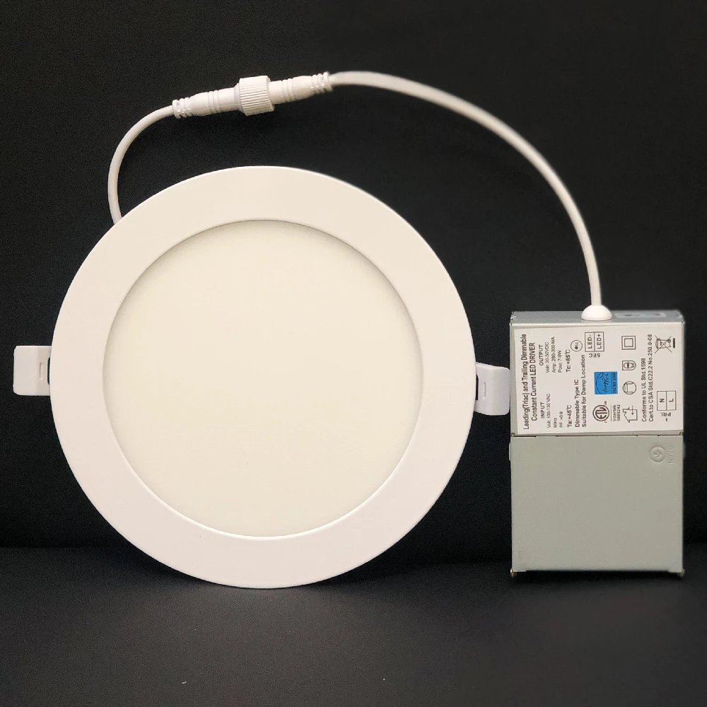 LED Pot Light 6inch 12w ETL ES FCC Certification 5cct 27k30k35k40k50k air Tight Cri90 Wet Location Ic Rated White Black Chrome