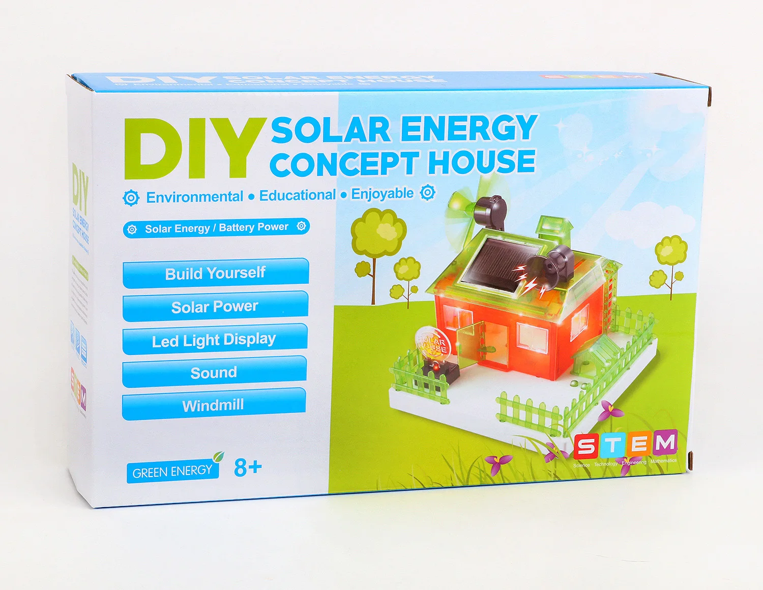 Wholesale Diy Science Stem Creation Solar Energy Concept House Building Block Toy with Light And Voice