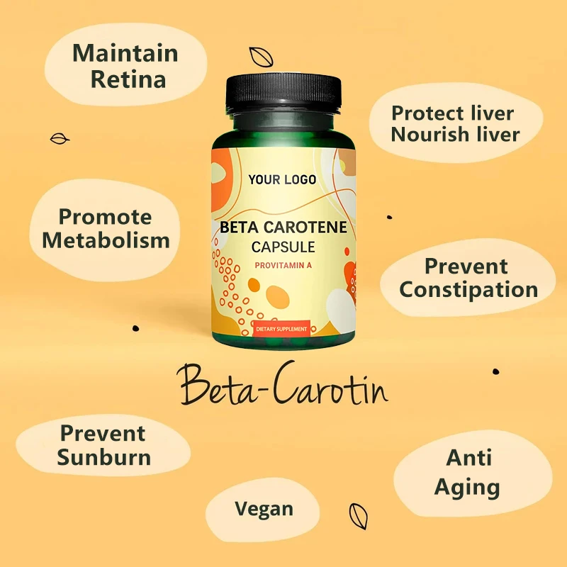 Hot Selling Natural Pure 5% 30% Oil Soluble Beta-Carotene Oil Carrot Extract 10% Vitamin A Beta Carotene Soft Capsules Tablets