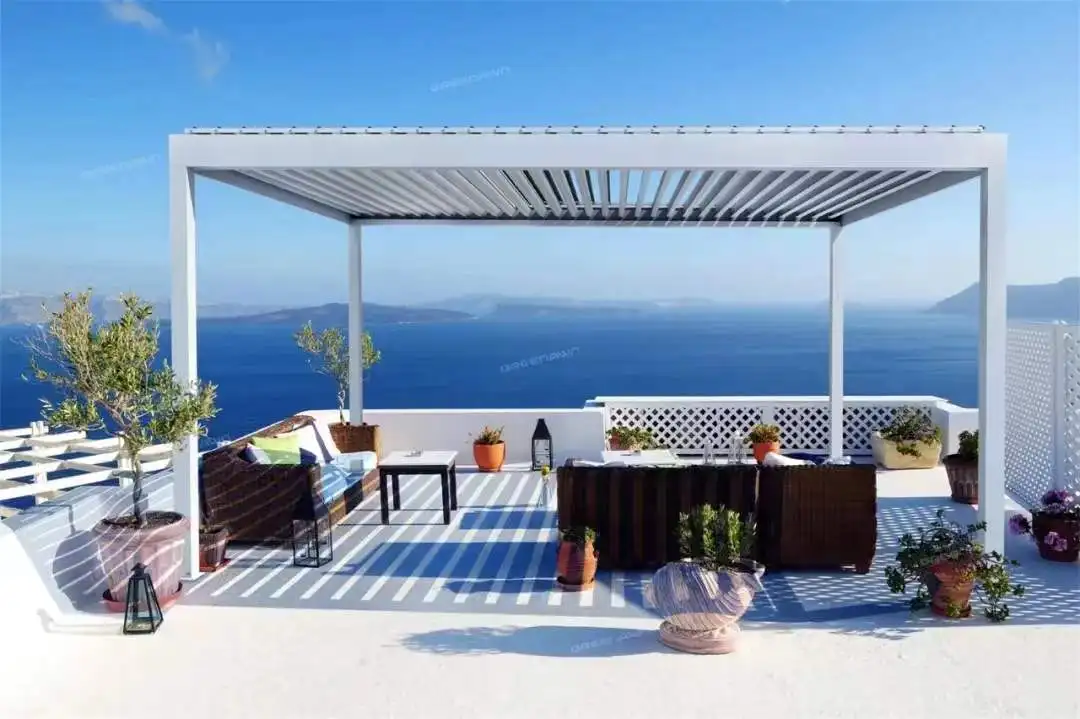 Modern Motorized Roof System Pergolas Para Exterior 4x3 4x6 M Louvre Pergola Aluminium Aluminio Electric Cover Gazebo Pergola