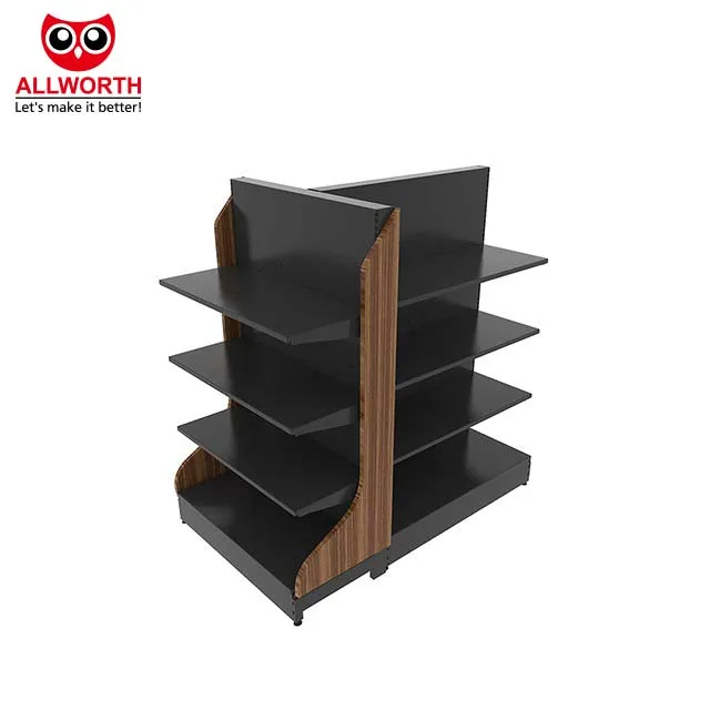 Factory Custom Size white round shelf half circle end supermarket shelves gondola supermarket shelf