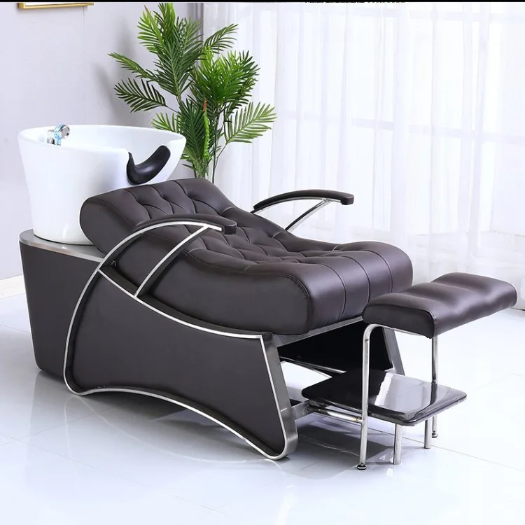 Shampoo Chairs Black Electric Rotating Hair Salon Washing Shampoo Chair Salon Sink Shampoo Backwash Units Hair Washing Chair