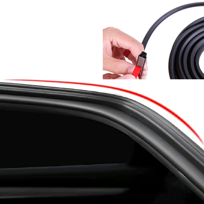 Самоклеящаяся Автомобильная вставка, звукоизоляционная пенопластовая уплотнительная лента, универсальная D-образная губка для автомобильной двери, уплотнительная лента