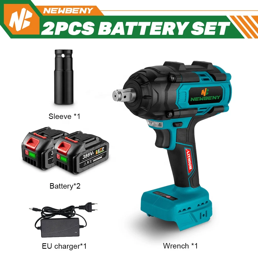 1500w 1300Nm High Torque Brushless Electric Impact Wrench High Power Heavy Duty Cordless Wrench for Makita 20v battery