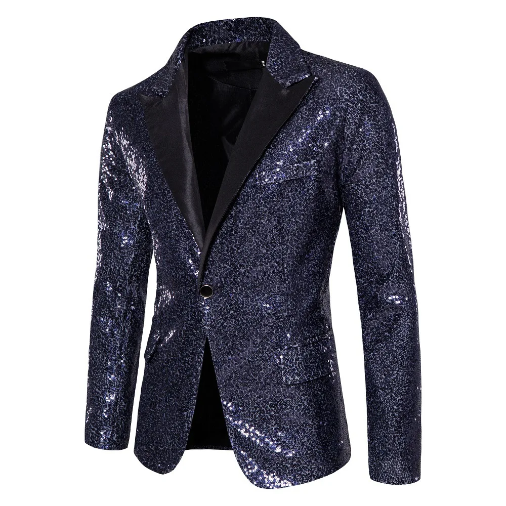 Liu Ming Fashionable Wholesale 2024 Trends Men Stage Performance Suit Long Sleeve Casual Sequins Colorful Coat Blazer Jacket