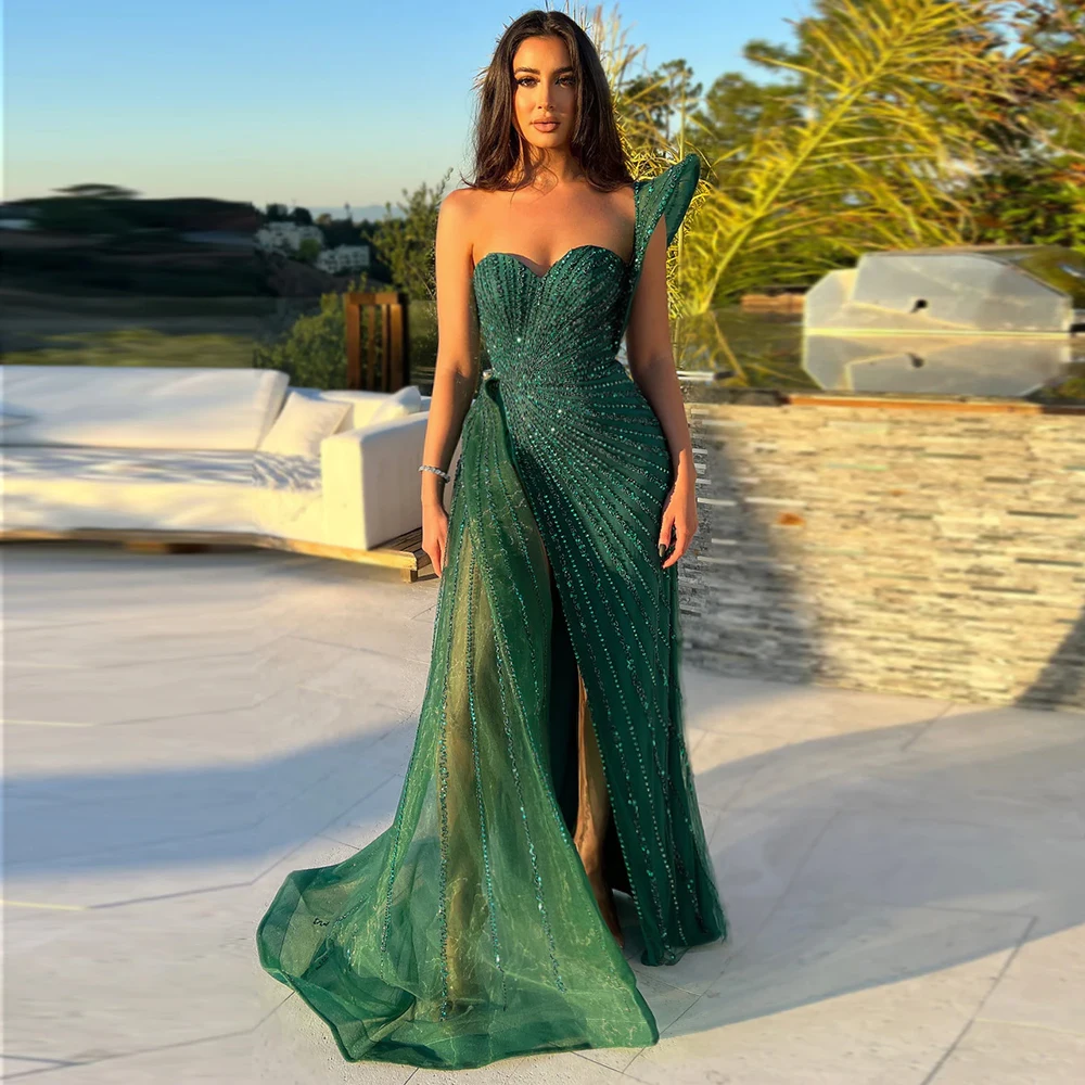 Jancember SZ201 New Design Fashion Elegant Green Lace Prom Gowm Women Evening Dresses