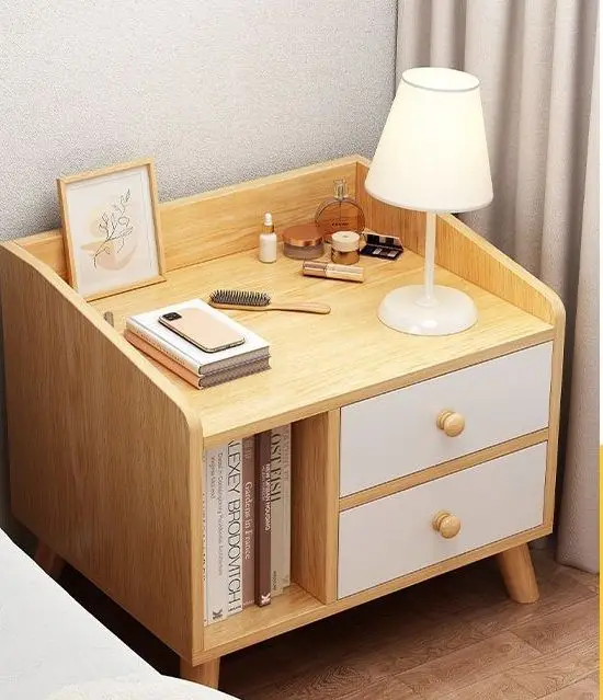 Special Design Hot Selling Wooden Tall Night Stand Bedside Table with Drawers for Bedroom
