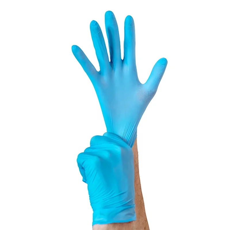 Cheap Prices Tattoo Beauty Salon Cleaning Barber Waterproof Touch Screen Medical Lake Blue Powder Free Disposable Nitrile Gloves