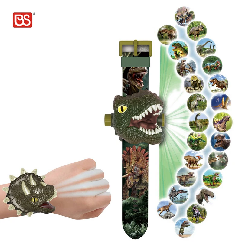 Factory Price 24 Picture Cartoon Kids Wrist Projection Watch Children 3D Dinosaur Projection Watch Toy