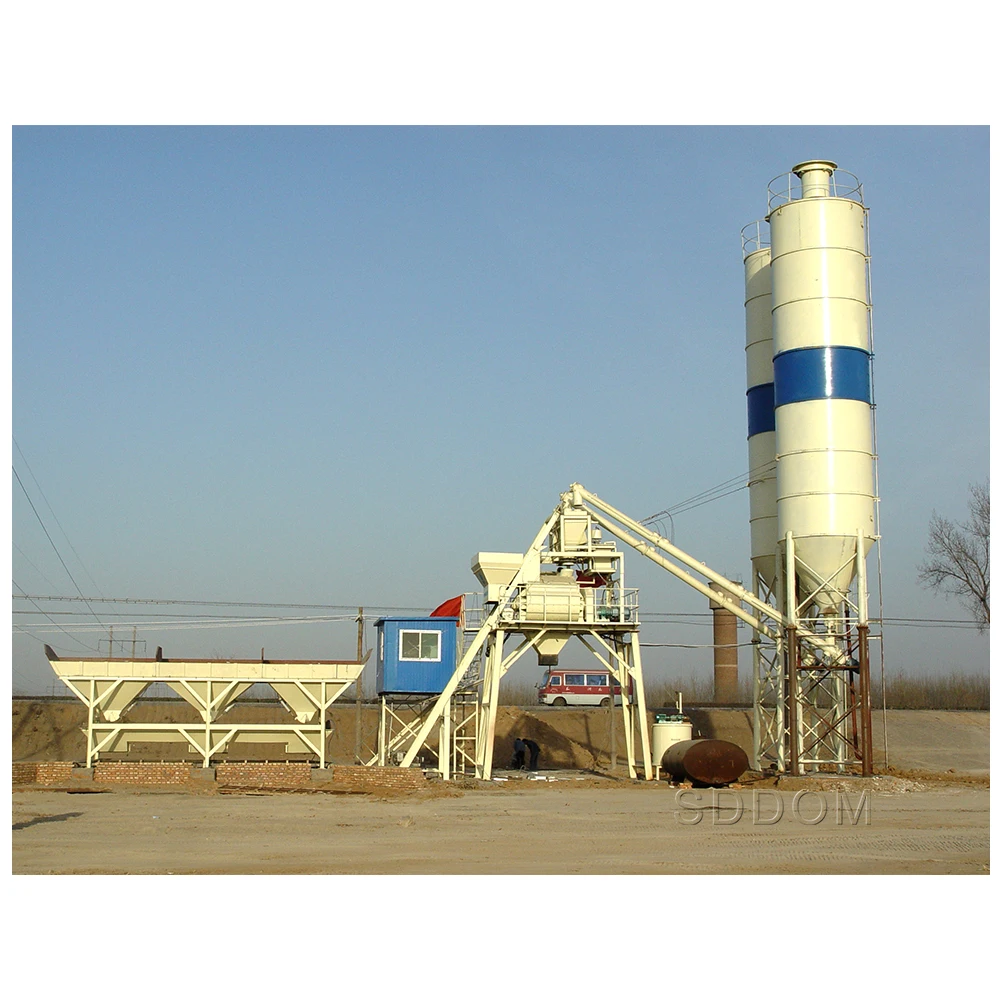 modern  china construction 25-240 Cubic meter per hour Ready mixed fixed stationary concrete mixing plant with cement silo