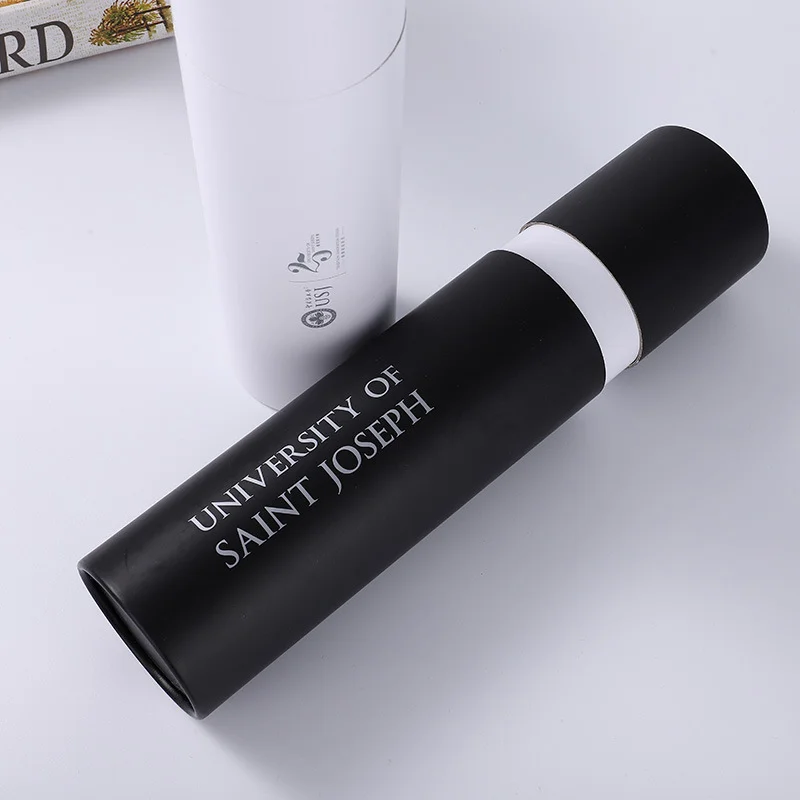 black Customized cylindrical carton home gift circular carton printing logo jewelry paper tube packaging