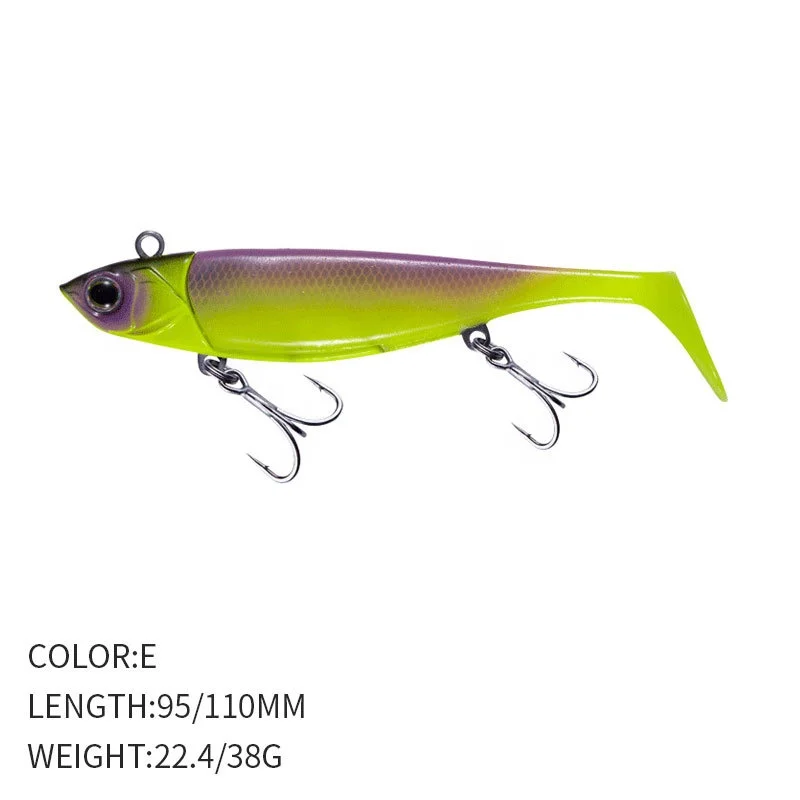 95mm/22.4g 110mm/38g Paddle Tail Twister Fish Long Cast Black Minnow Shad Lure Plastic Soft Swim Bait Pinfish Bass Pike Fishing