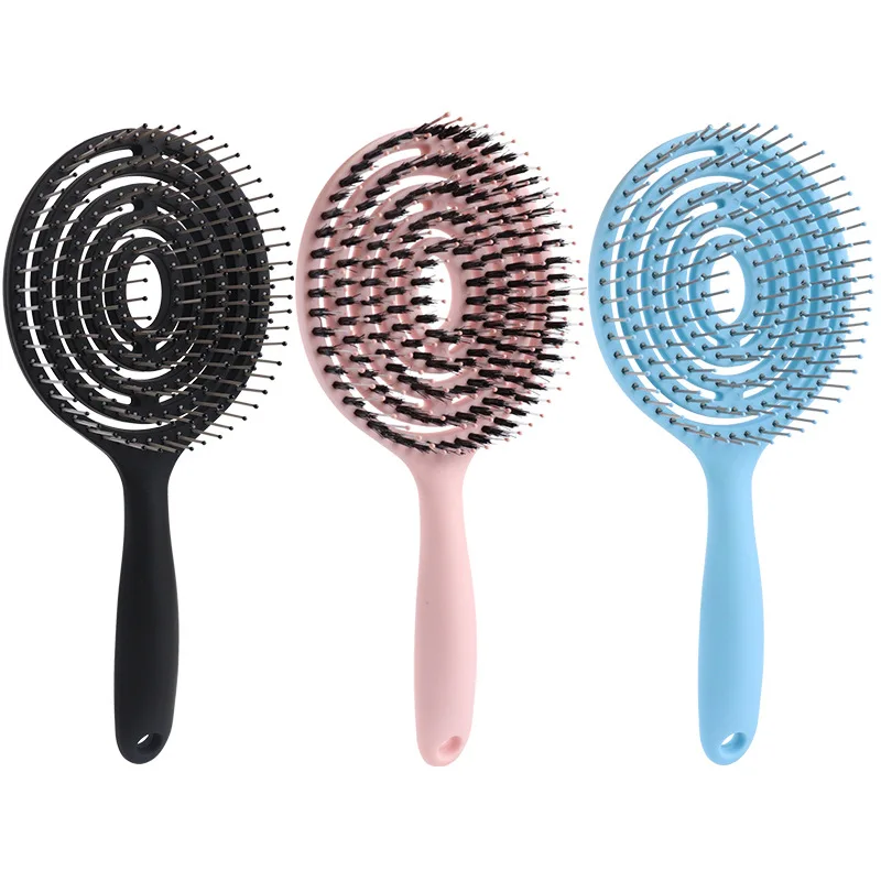 Customize LOGO /Color ABS Eco-friendly Material Detangling Hair Brush Scalp Massage Straight Hair Comb Vent Hair Extension Brush