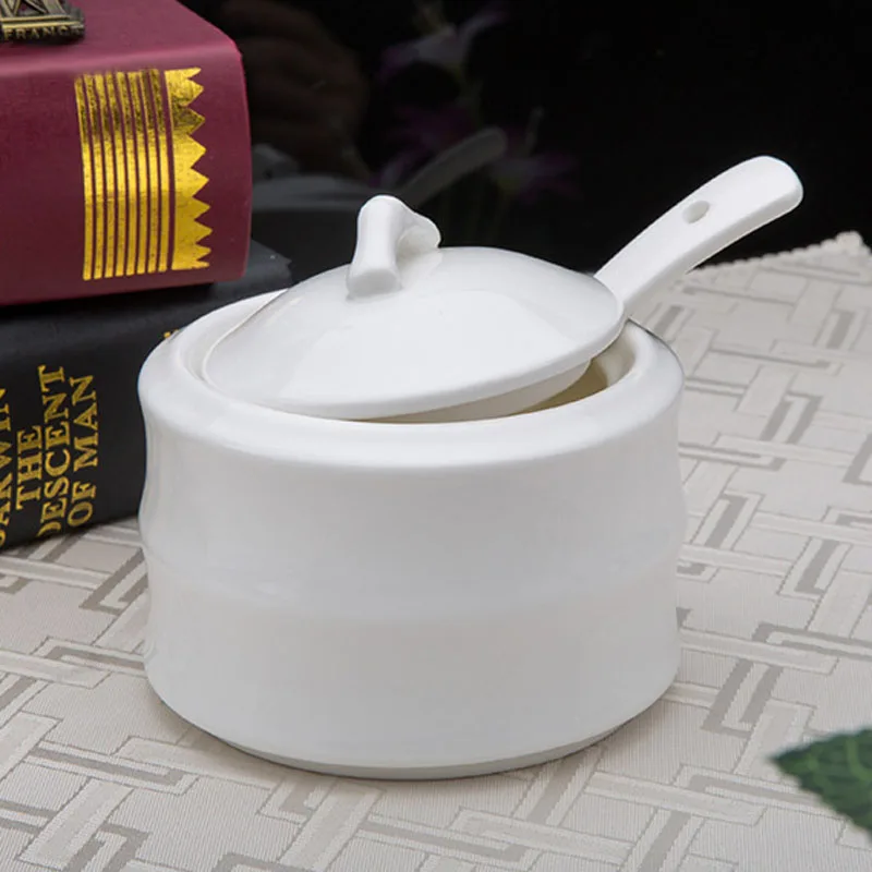  Оптовая продажа керамическая суповая трубка tureens чистого белого цвета с