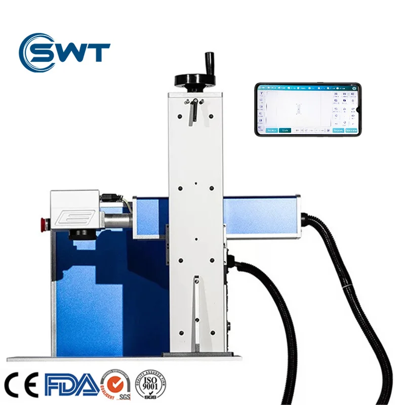 SWT laser fiber 20w 30w laser printer for livestock labels ear tag metal laser engraving price