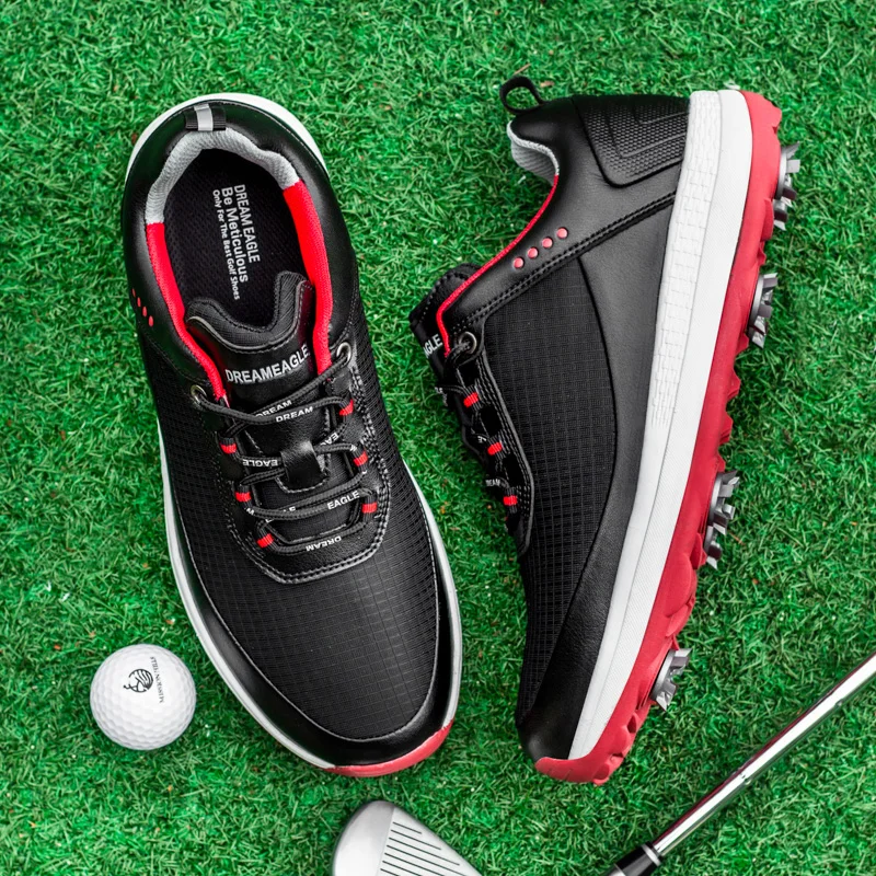 rubber outsole coloured golf shoes microfiber leather luxury golf shoes new golf shoes size 39-47