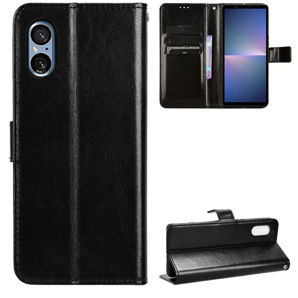 For Sony Xperia 5 V Wallet Case with Card Holder, PU Leather Magnetic Stand Folio Flip Cover Phone Case For Sony Xperia 5 V 2023