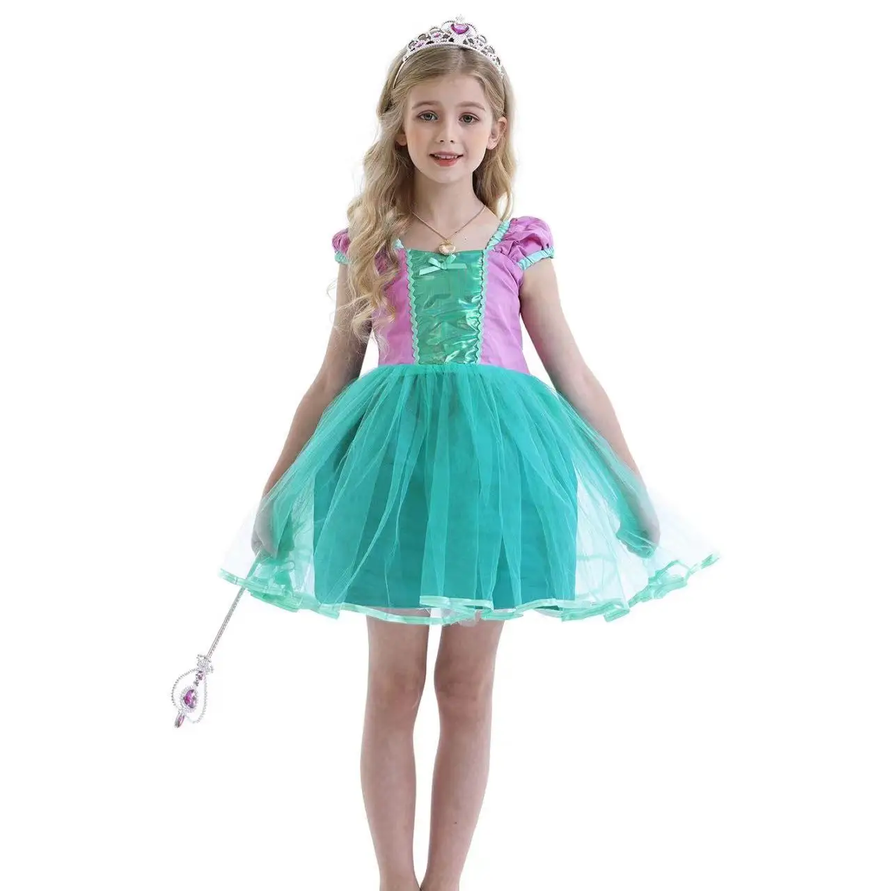 Cotton Material Cosplay Girls Princess Fancy Dress Costumes For Kids