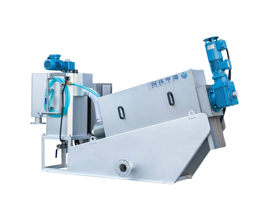 automatic multi plate screw dehydrator for wastewater sludge dewatering