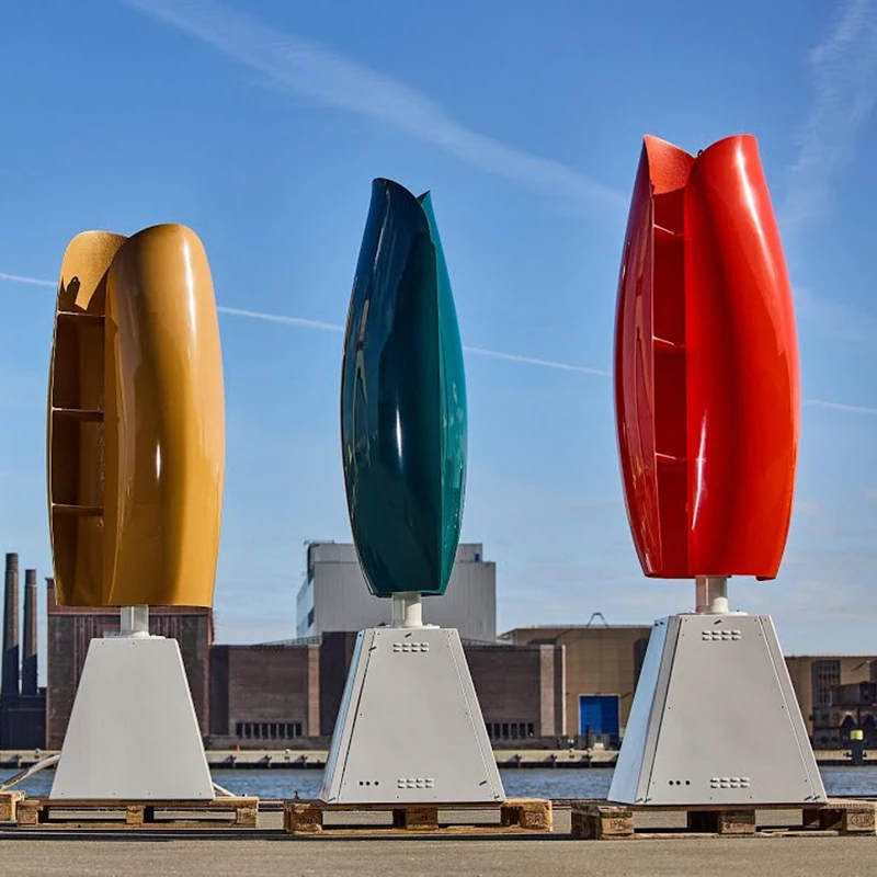 Maglev Low Speed Vertical Wind Turbine System Power Plant 3000W Tulip Type Wind Turbine